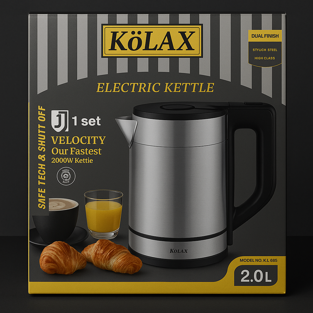 KOLAX Velocity Electric Kettle (Model KL-885) Capacity : 2.0 Liters