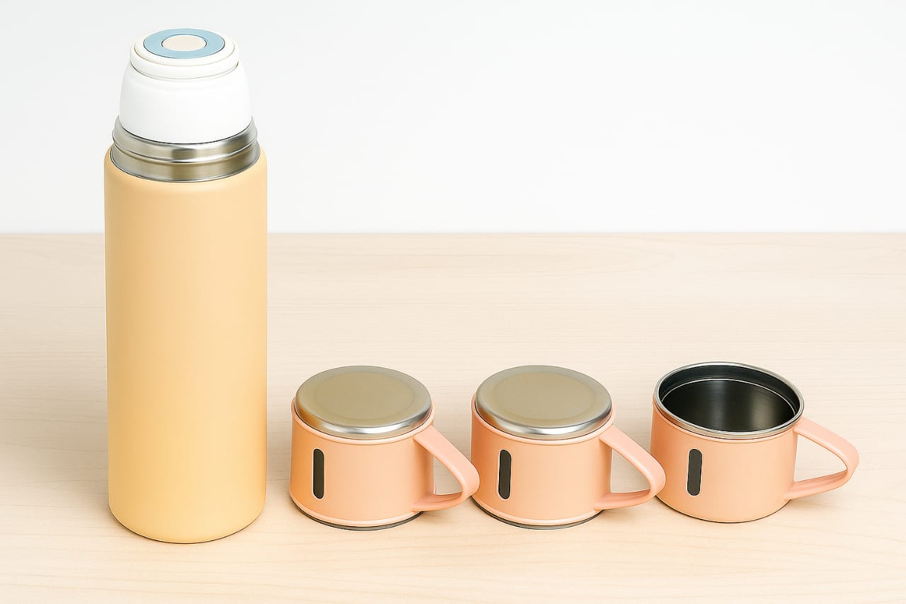 Premium Thermos Flask Set (1 Flask + 3 Cups)